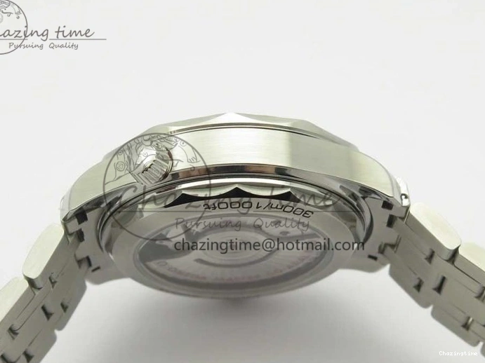 0113 Effortless 2018 Seamaster Diver 300M OMF Best Edition Blue Ceramic Gray Dial on SS Bracelet A8800 (Black Balance Wheel) 7958